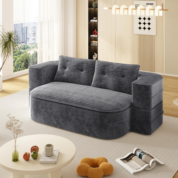 Convertible Floor Sofa Bed With Multi Functional Blanket