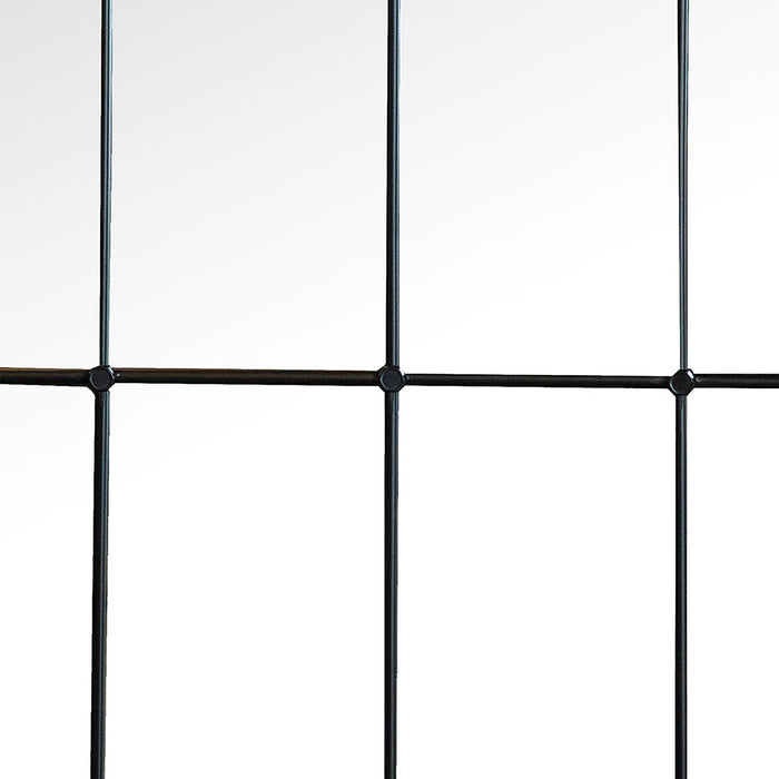 Harvik - Window Pane Wall Mirror With Linear Trim - Black