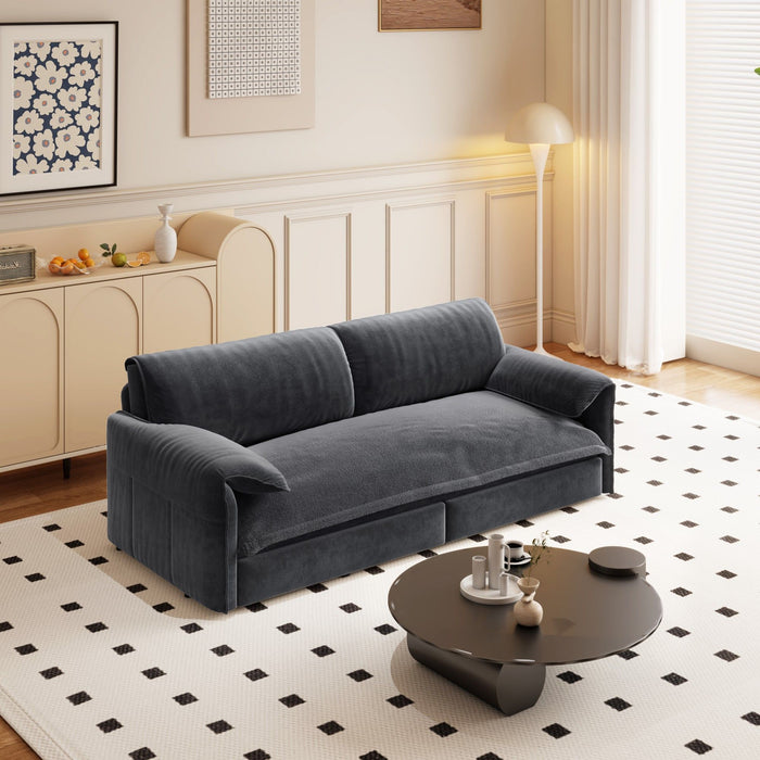 Pull Out 3 In 1 Convertible Sleeper Sofa With Side Storage, Multi Functional