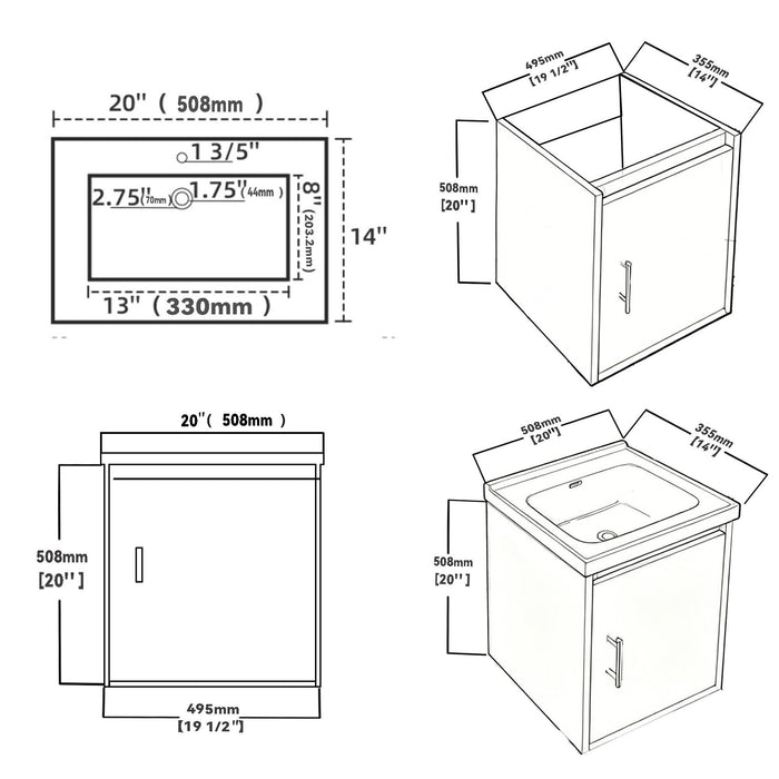 Floating Bathroom Vanity Combo, Wall Mounted Cabinet With Sink & Soft Close Doors For Small Bathrooms