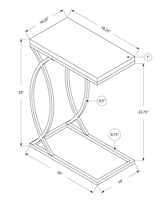 Accent Table, C - Shaped, Contemporary & Modern Design