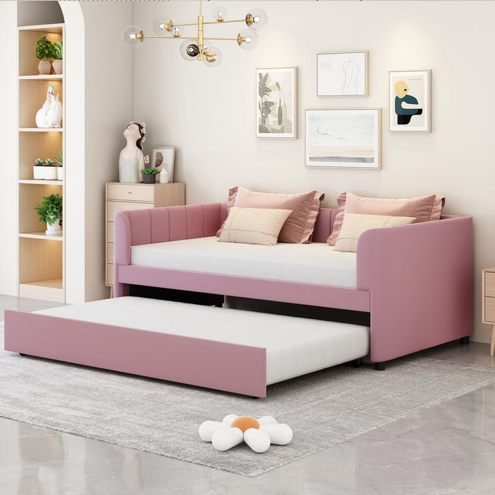 Upholstered Daybed With Ergonomic Design Backrest