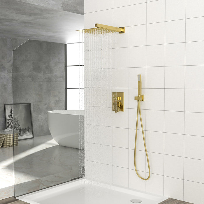 Dual Shower Head 10" Wall Mounted Square Shower System