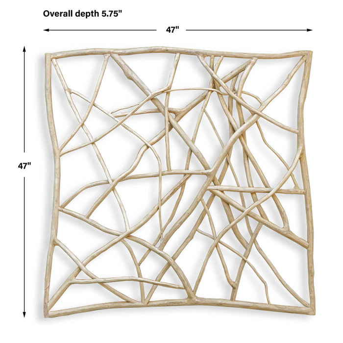 Tangled Up - Outdoor Teak Wall Decor - Woodtone