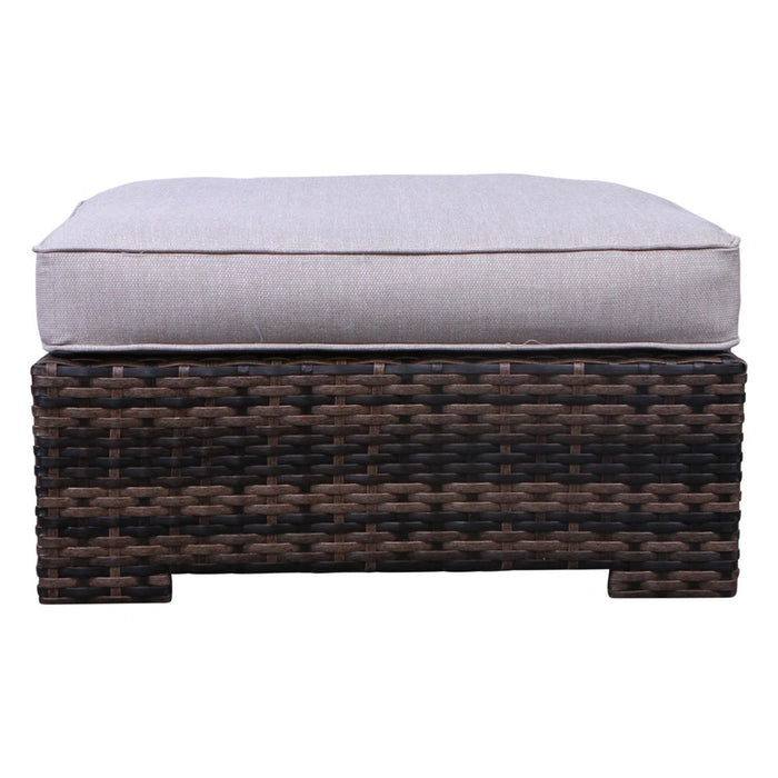 Wide Patio Sectional With Cushions - Brown