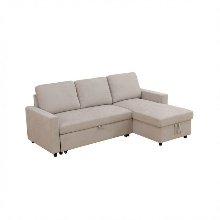 L - Shaped Convertible Sofa Bed With Storage Chaise