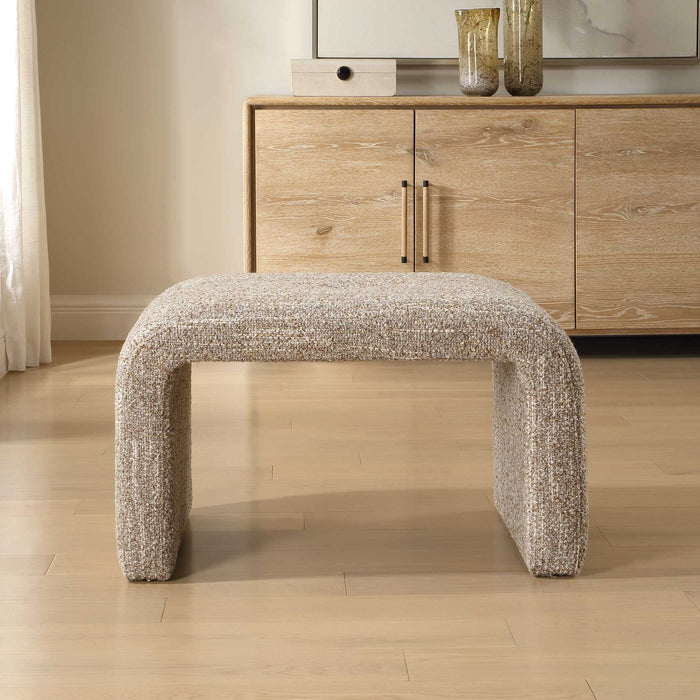 Leora - Upholstered Modern Small Bench - Brown