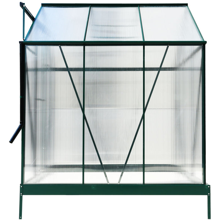 Polycarbonate house, Heavy Duty Outdoor Aluminum Walk-In House Kit With Rain Gutter, Vent And Door For Backyard Garden