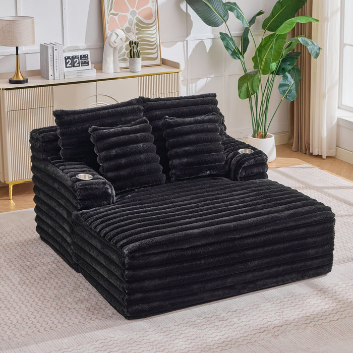 Oversized Chaise Lounge Chair Indoor With Pillows For Living Room