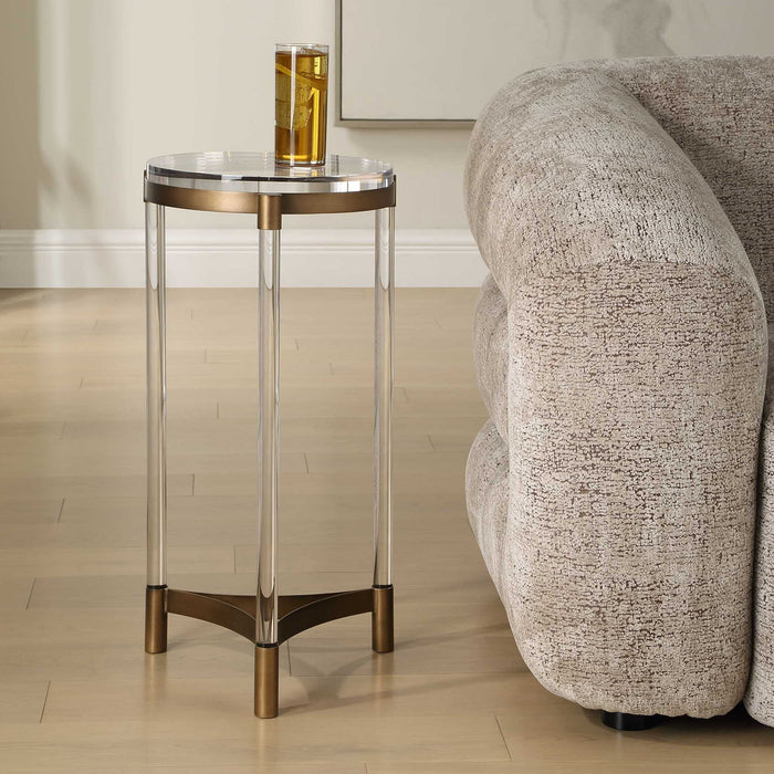 Pereira - Round Acrylic Accent Table - Bronze