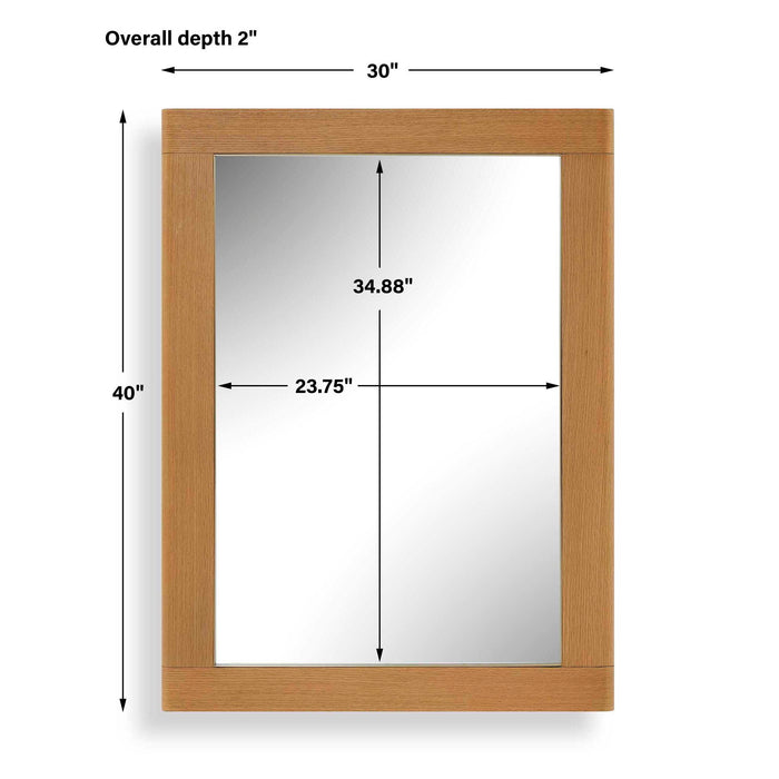 Bishop - Gunstock Oak Mirror - Woodtone