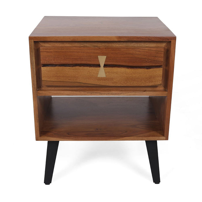 Asther - Bedside Table - Natural Wood / Brown