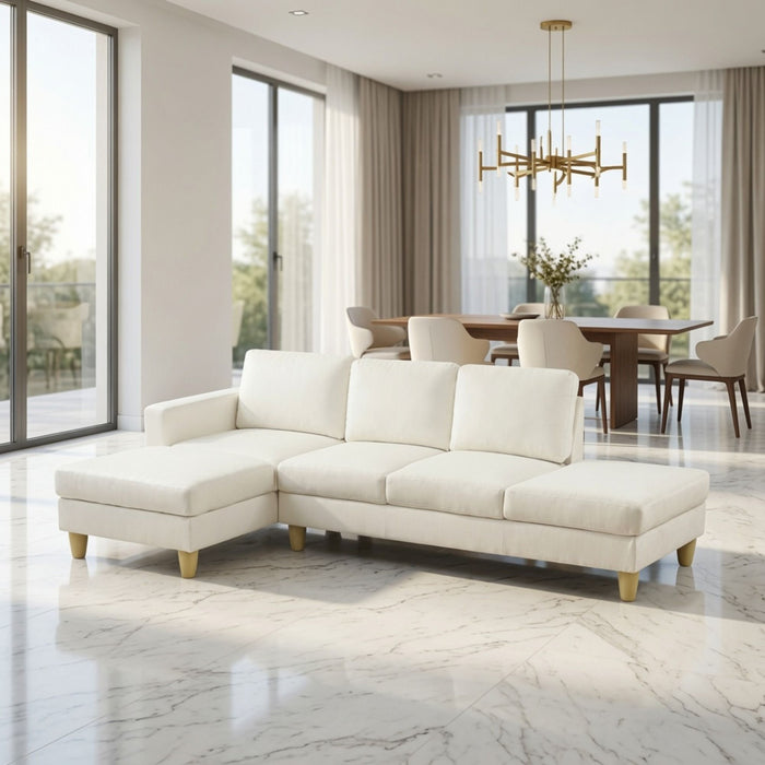 L - Shaped Sectional Sofa With Chaise & Ottoman