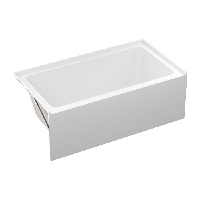 Alcove Soaking Bathtub With Skirt - Back-To-Wall Design, Compact - Glossy White