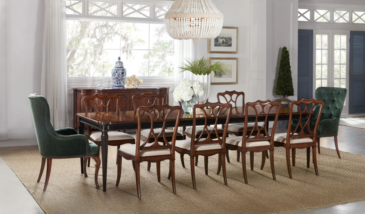 Charleston - Rectangle Leg Dining Table With 2-22" leaves - Dark Brown