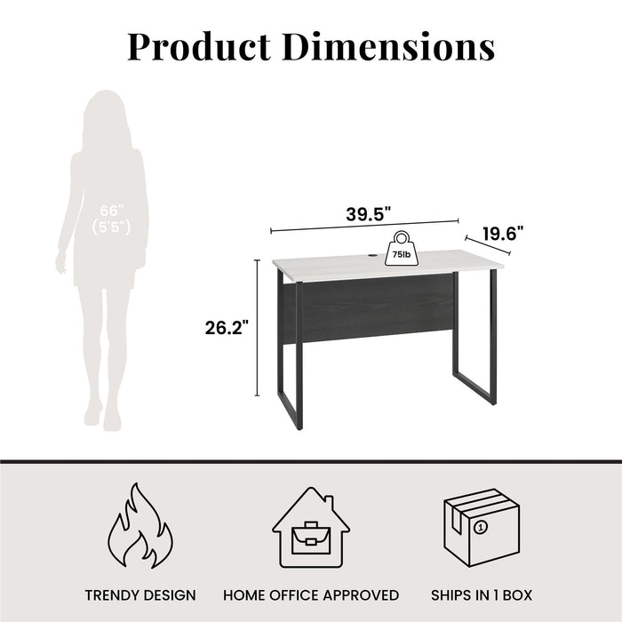 Sorina - Writing Desk - White / Light Oak