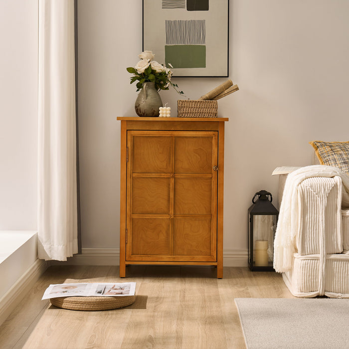Floor Cabinet With Doors & Adjustable Shelf, Storage Cabinet For Entryway