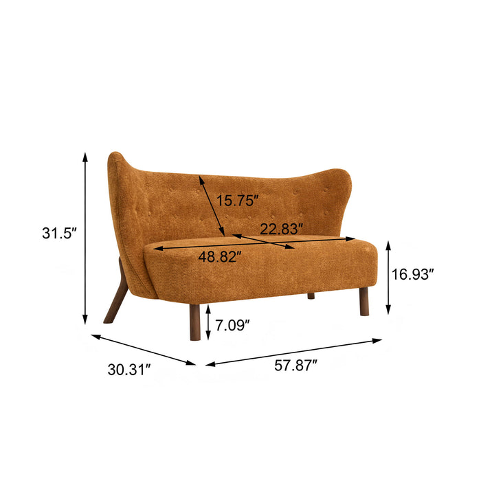 Nordic Chair Laid Back Loveseats With Curved Backres, No Armrests