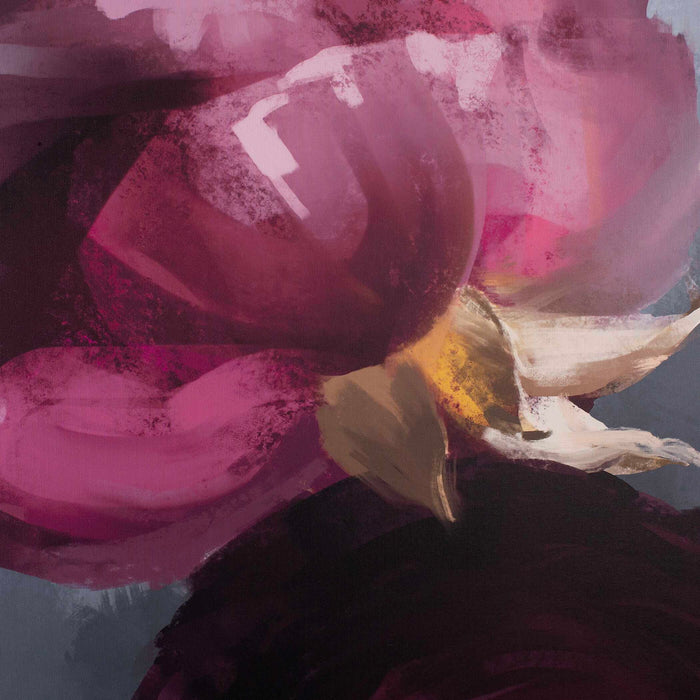 Plum Ranculus - Framed Floral Art - Black / Gold / Gray / Green / Pink / Purple / Red / White / Yellow