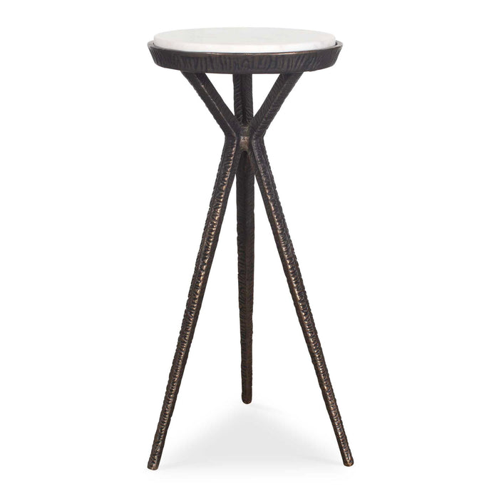 Tilton - Marble Accent Table - Black / White