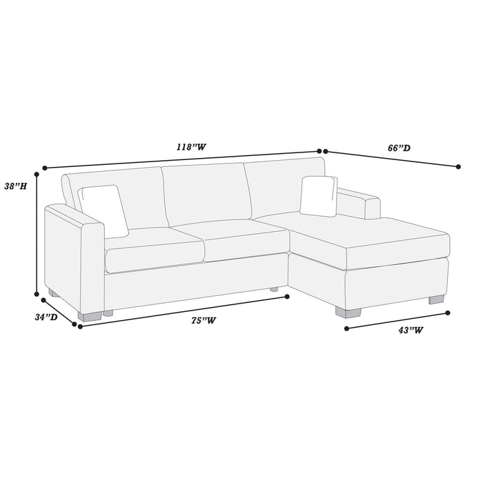 Sectional Sofa Set With Reversible Chaise, Living Room Furniture