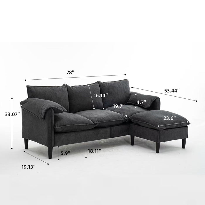 Convertible Combination Sofa With Footstools With Storage
