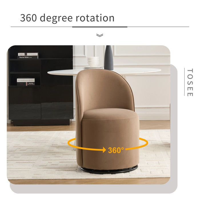 360 Degree Swivel Armless Dining Barrel Chair