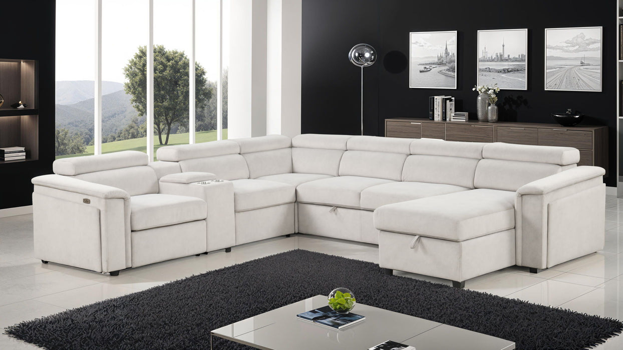 Harvey - Power Recliner Sectional Sleeper - Beige