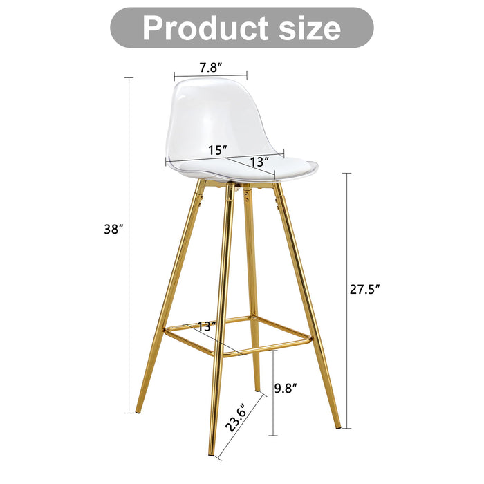 Stylish Upholstered Bar Chairs With Metal Leg