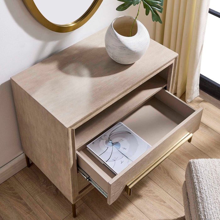 Alessia - Modern Side Table - Light Oak