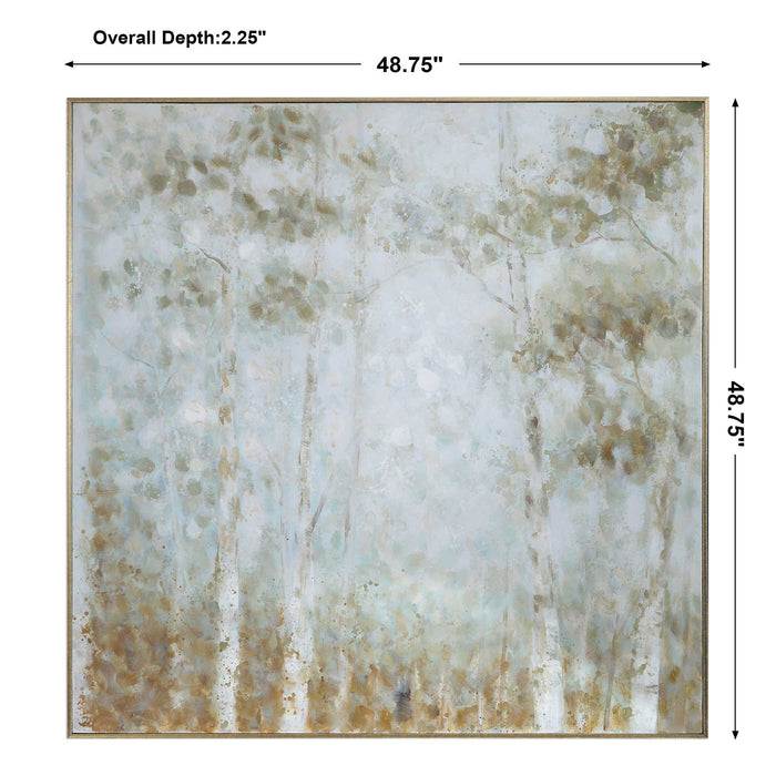 Cotton Woods - Hand Painted Canvas - Light Blue