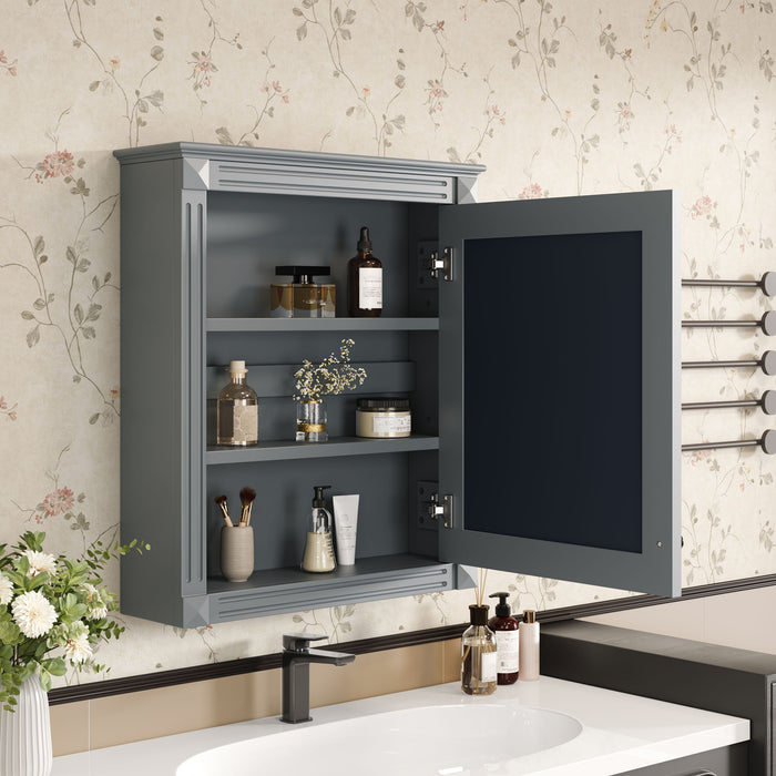 Wall Mounted Bathroom Storage Cabinet With Mirror, Medicine Cabinet With Height Adjustable Shelf