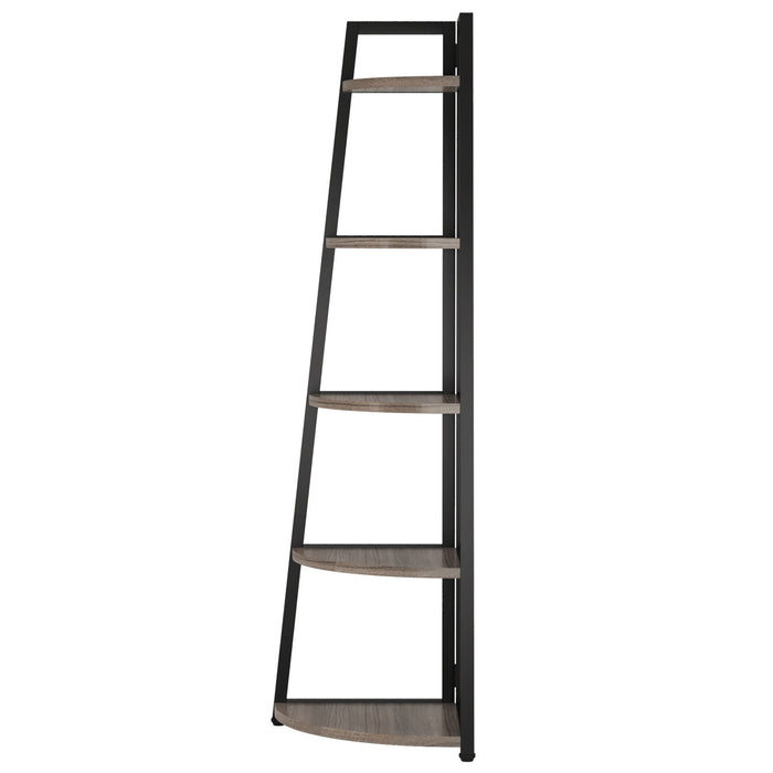 Tall 5 Tier Corner Bookshelf For Living Room