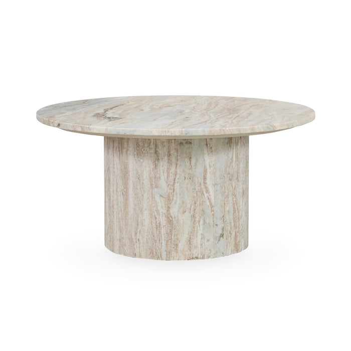 Amberly - Marble Round Coffee Table - Rusty Gray