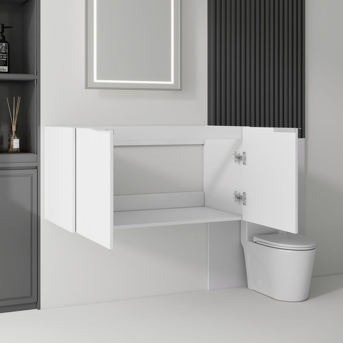 Floating Bathroom Vanity Cabinet With Soft Close Double Doors, Spacious Interior Storage, Wall Mounted, Cabinet Only