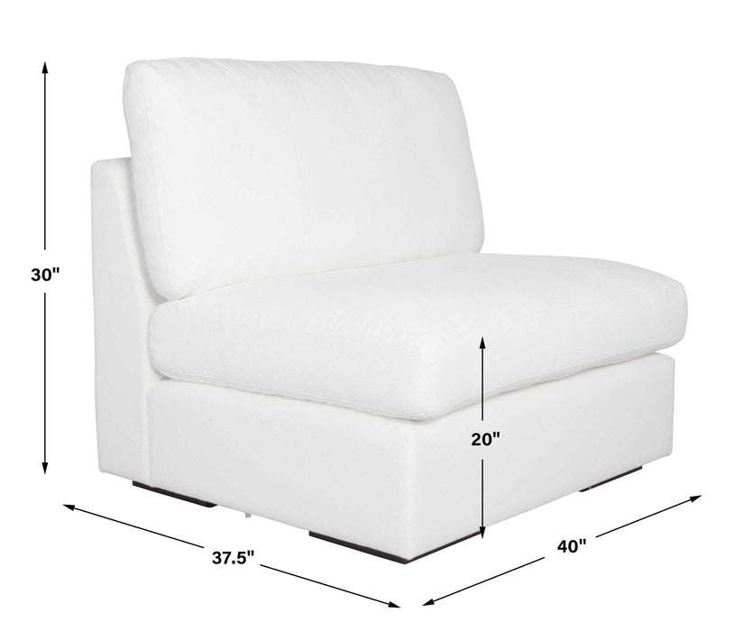 Refuge - Armless Arctic White Sofa