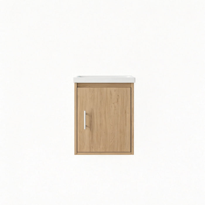 Floating Bathroom Vanity Combo, Wall Mounted Cabinet With Sink & Soft Close Doors For Small Bathrooms