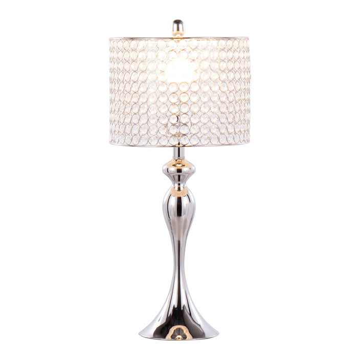 Ashland - Contemporary Table Lamp Round Clear Crystal Beads (Set of 2) - Polished Nickel