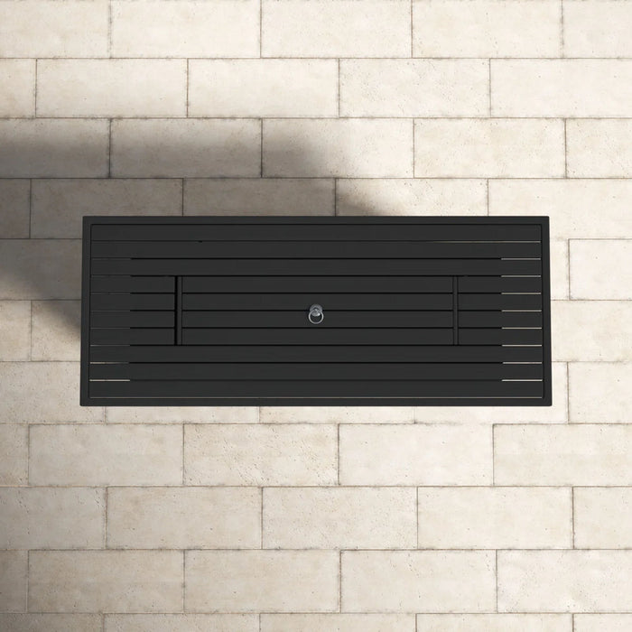 Propane / Gas Outdoor Fire Pit Table With Lid Durable Construction - Black