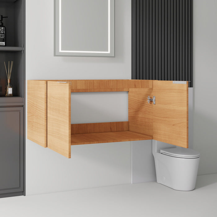 Floating Bathroom Vanity Cabinet & Soft Close Double Doors, Spacious Interior Storage, Wall Mounted, Cabinet Only