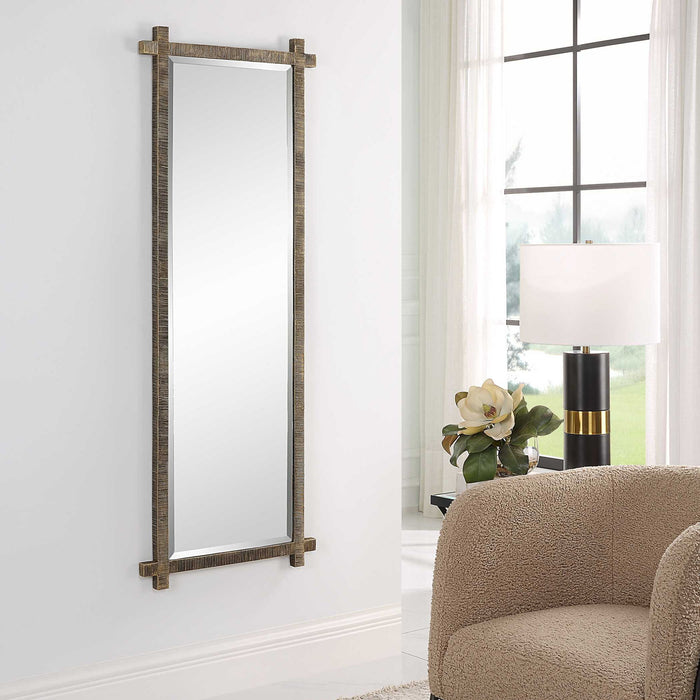 Abanu - Ribbed Gold Dressing Mirror