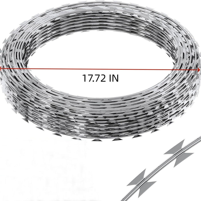 Galvanized Barbed Wire Fence Roll, Security Fencing With Sharp Razor Edges