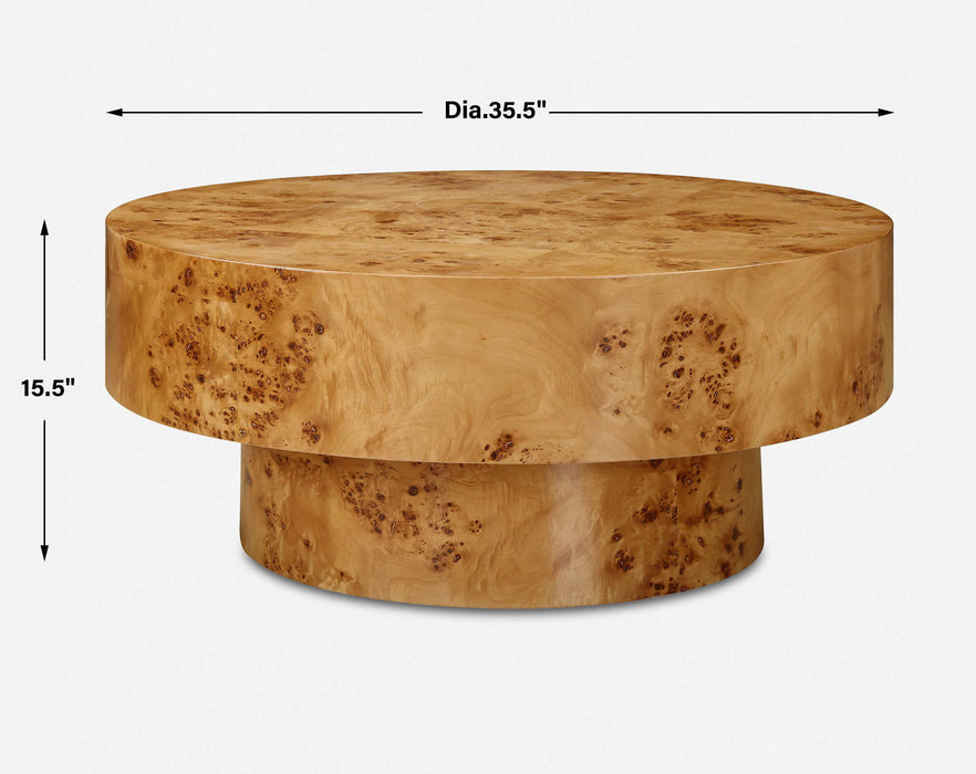 Knots - Poplar Round Coffee Table - Light Brown