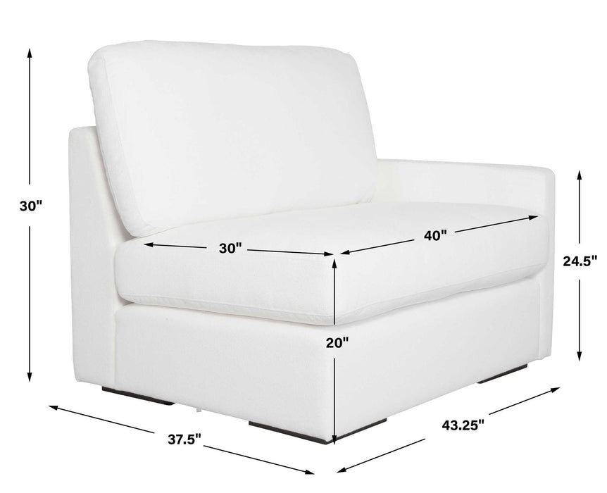 Refuge - Arctic White Right Arm Facing Sofa