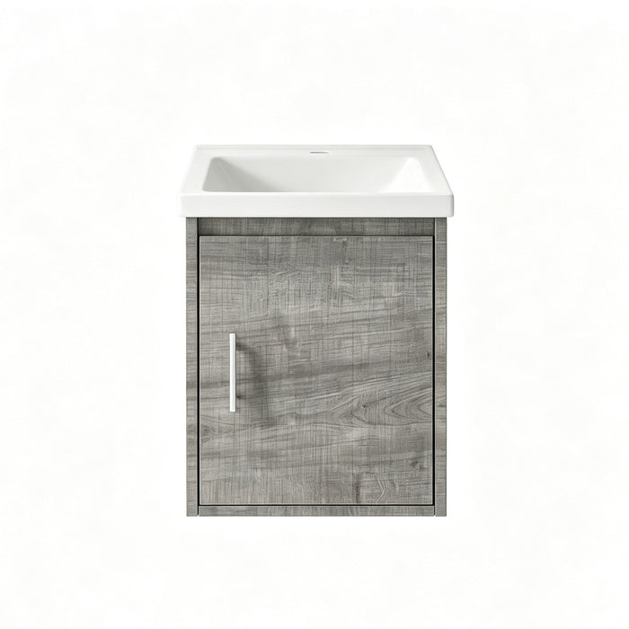 Floating Bathroom Vanity Combo, Wall Mounted Cabinet With Sink & Soft Close Doors For Small Bathrooms