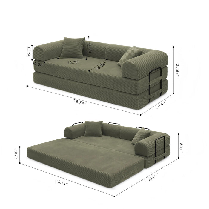 Convertible Foldable Floor Sofa Bed For Living Room