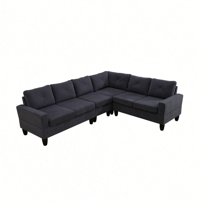 Modular L - Shaped Sectional Sofa 6 Seater 4 Piece Couch With Chaise