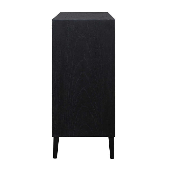 Andrei - Teak Root 2 Door Cabinet - Black / Woodtone