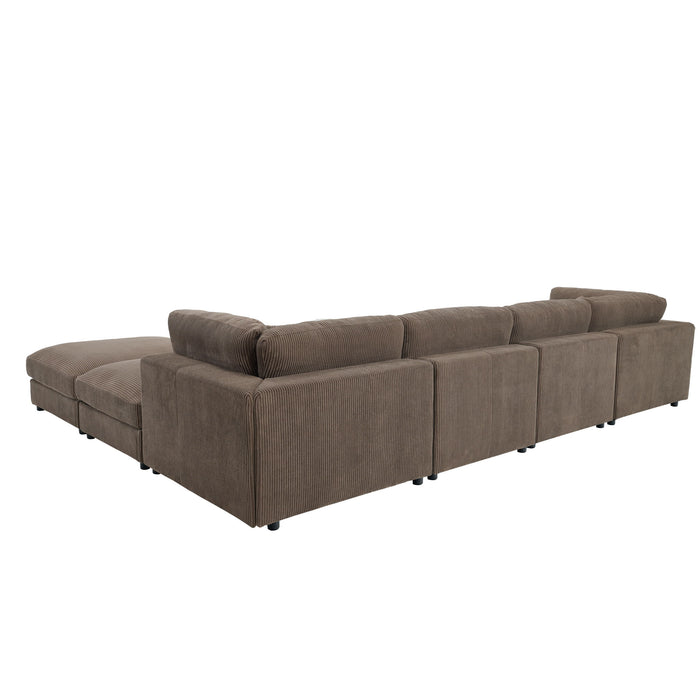 Upholstered Modular Sectional & Custom Configuration And Toss Pillows
