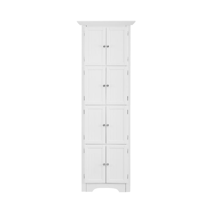 Tall Storage Cabinet With Doors And 4 Shelves For Living Room, Kitchen, Office, Bedroom, Bathroom, Modern
